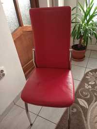 Vând scaune bucătărie inox cu tapițerie din piele ecologică