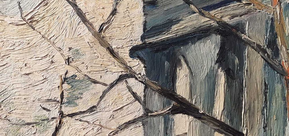 Tablou vechi - piata veche - semnata Iser