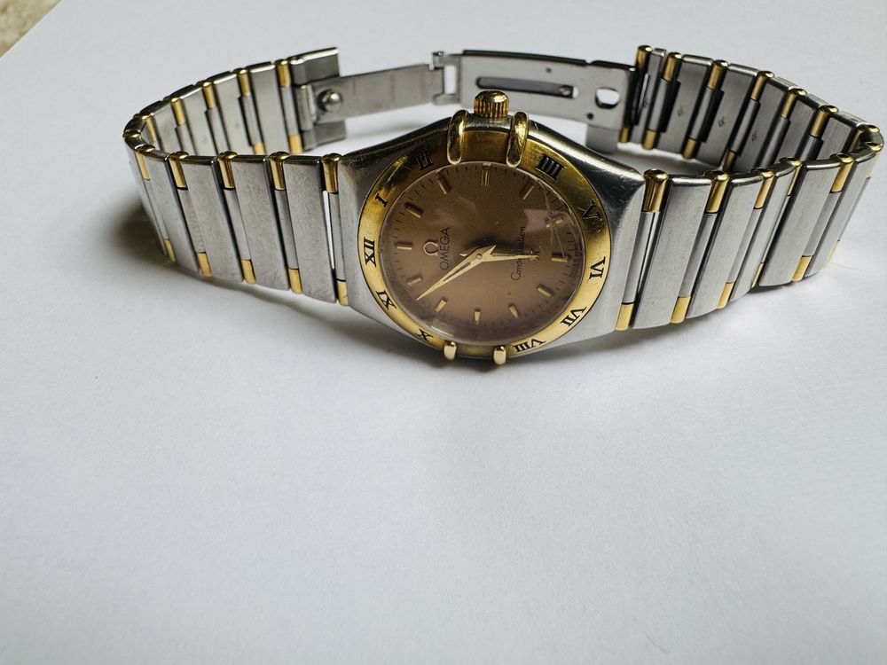 Omega Constellation original dama  - oțel + aur placat - quartz