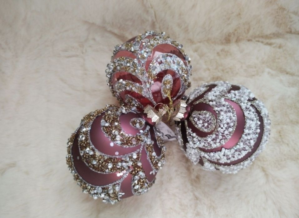 Стъклени коледни топки за елха, Коледна украса. Коледна декорация