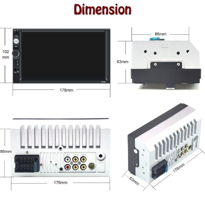 Мултимедия 2DIN за кола Touch Screen радио USB SD bluetooth