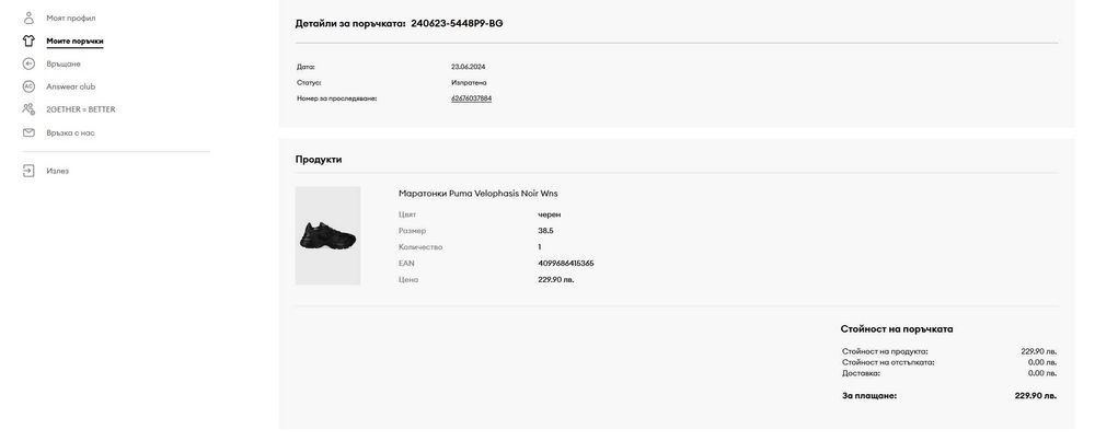 Маратонки Puma Velophasis Noir Wns 38.5