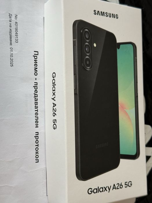 ***ЗАПЕЧАТАН 128GB Samsung A26 5G Гаранция Vivacom 2027 Black / Черен