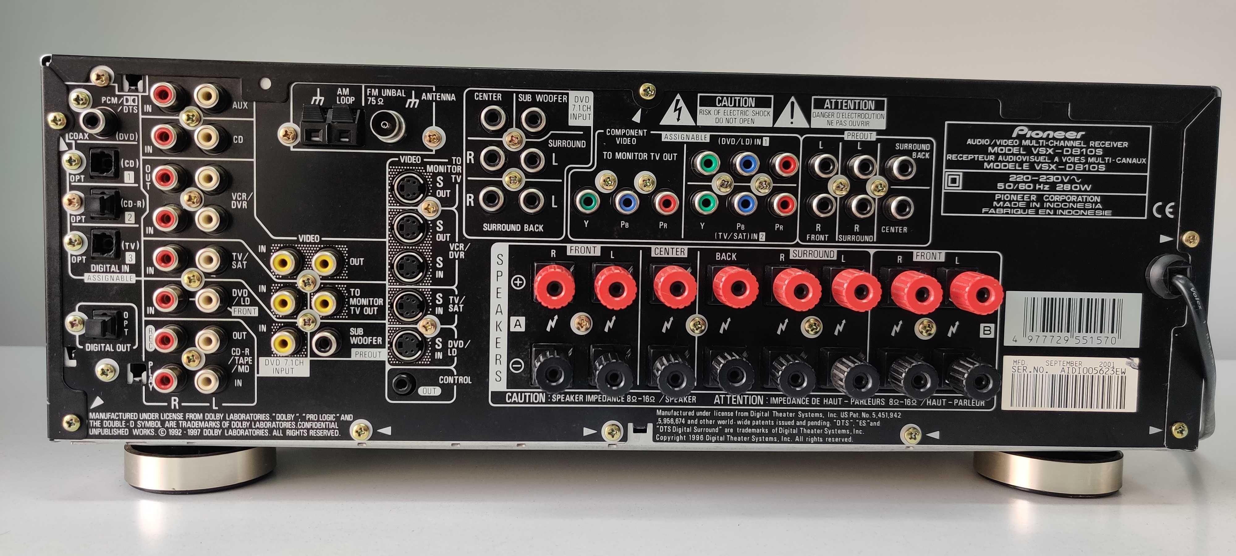 Pioneer VSX D 810 S muzica 6.1 stereo film 7.1 muzica