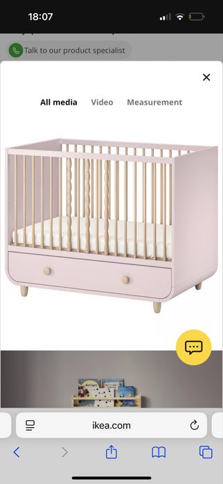 Patut Ikea Myllra Roz 70x140