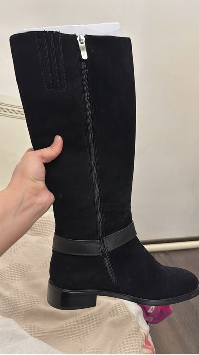 Сапоги натуральные замша