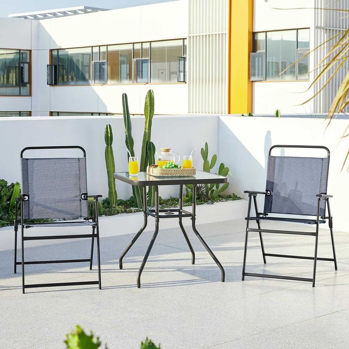 Set 2 scaune gradina pliante, cadru metal |S 592847 Navy Blue(2pcs)