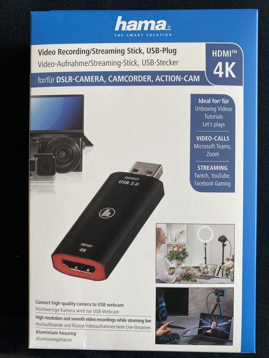 Hama Video Recording & Streaming Stick HDMI 4K