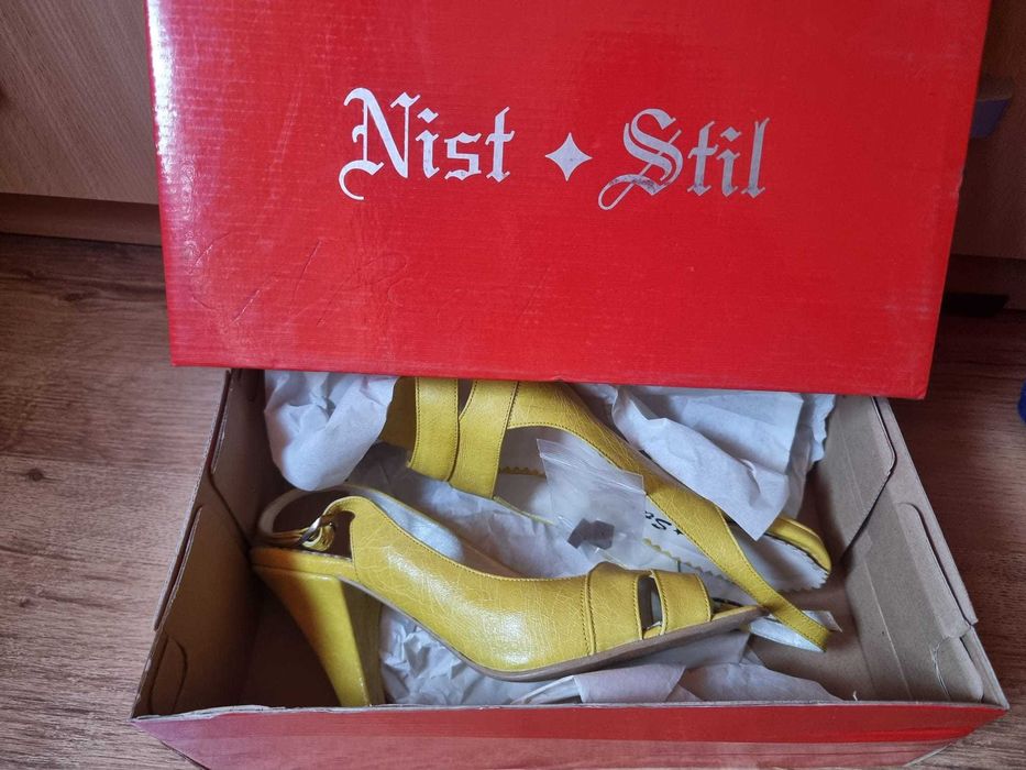 Sandale de dama - din piele, galben