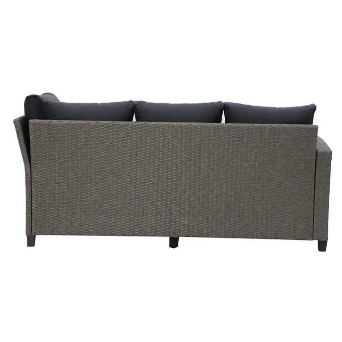Set mobilier de gradina/terasa canapea/coltar si masa Gri/Negru OFERTA