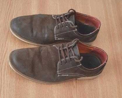 Pantofi din piele întoarsă, culoare maro închis, mărimea 41