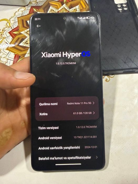 Redmi note 11 pro 5G ayti orqasi singani