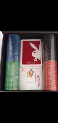 Комплект карти и жетони за игра на покер  в красива кутия