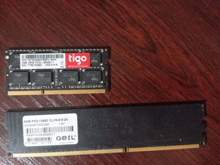 Ddr3 озу по 4гб для пк и ноута