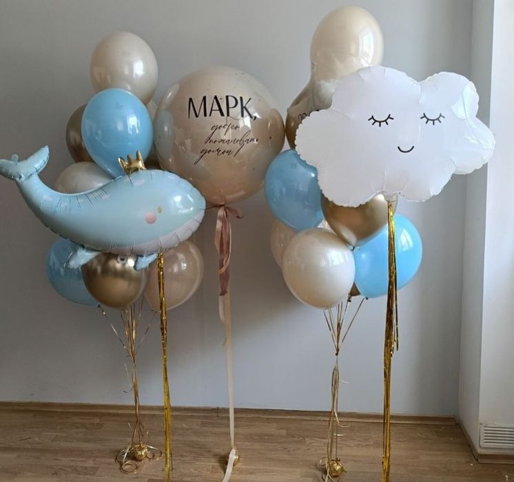 Гелиевые шары.Композиции в роддома Оформление  выписки. Шары домой.