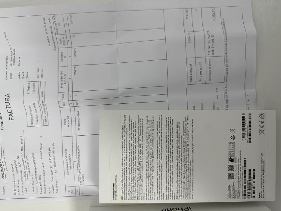 Iphone 15 Pro Max 256 Gb + factura