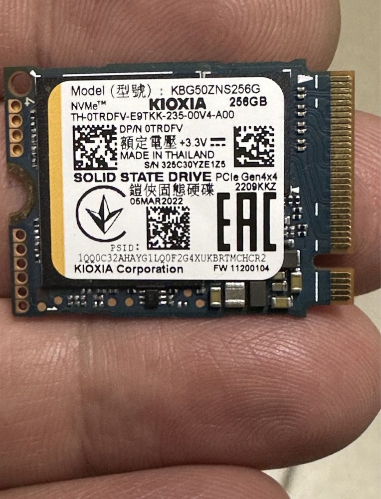 Ssd M2 Model kioxia 256 GB