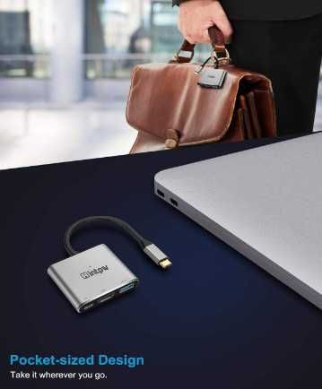 intpw USB C към HDMI адаптер, USB-C цифров AV многопортов адаптер