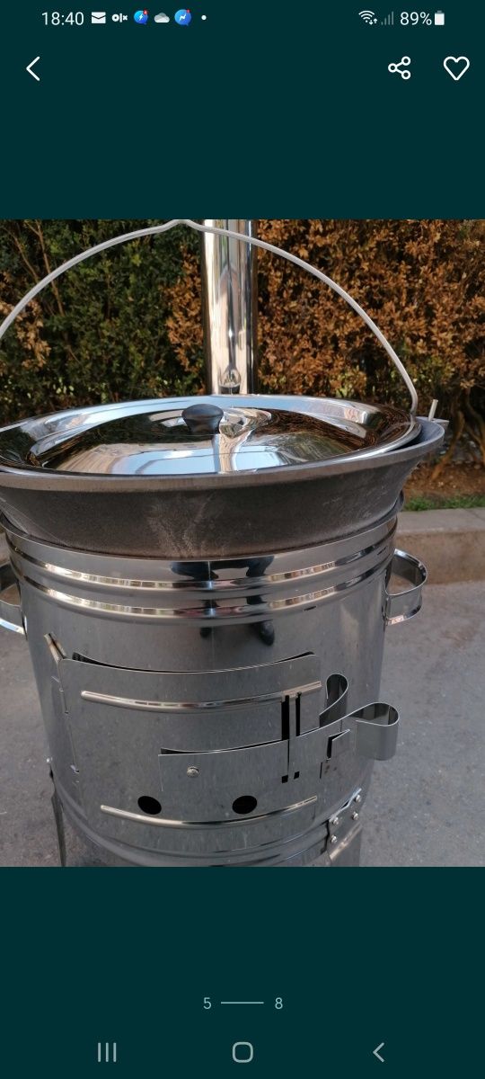 Sobă inox   +  ceaune tuci fontă. 10,8L emailat/ 589 lei
