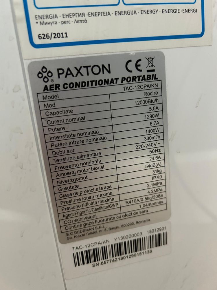 Vand aer condiționat poartabil PAXTON