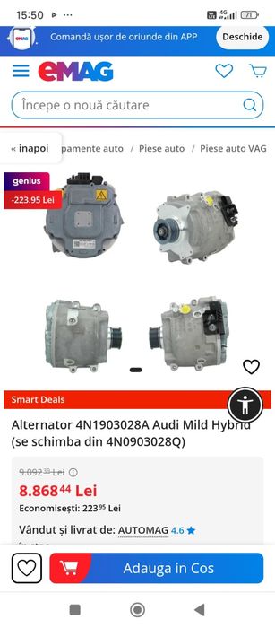 Vând alternator audi mild hibrid audi