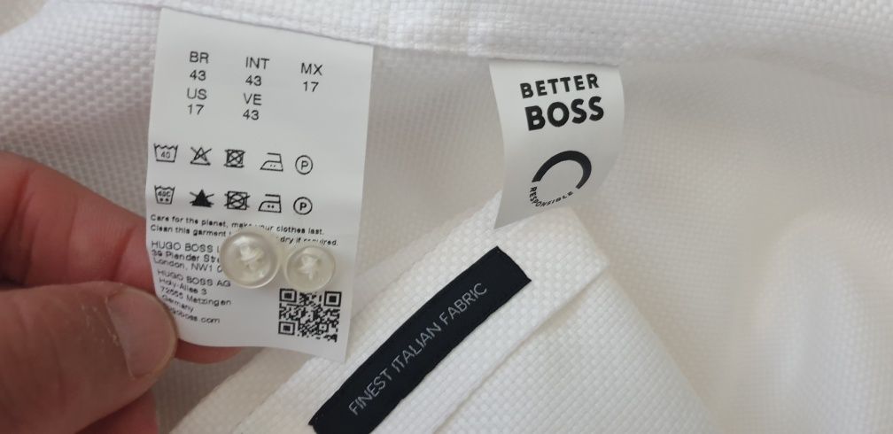 Hugo Boss Regular  Organic Cotton  - 43 / XL НОВО ОРИГИНАЛ Мъжка Риза