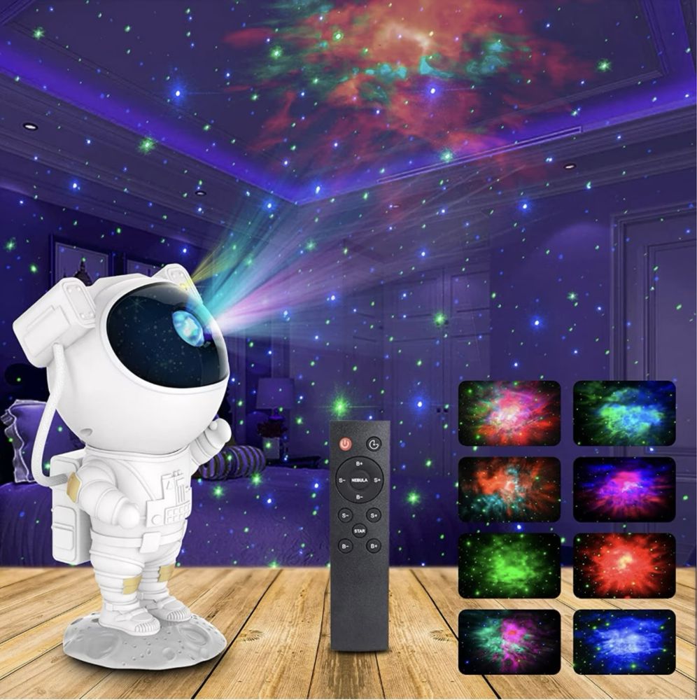 Детска нощна лампа звездно небе проектор Galaxy Star Project Астронавт