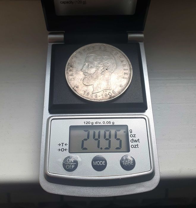 Moneda 5 lei 1906, argint, detalii bune, de colectie