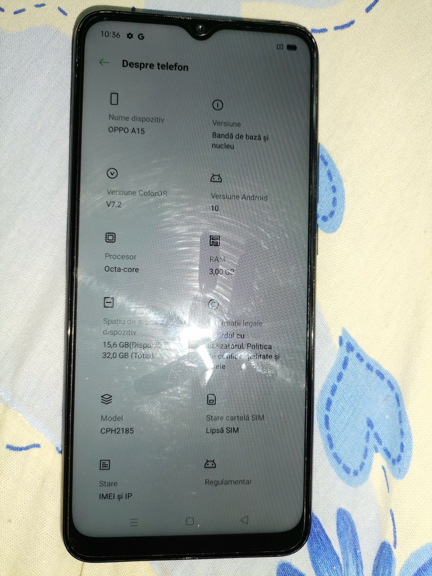 Oppo A15 dual sim liber de rețea 3/32gb