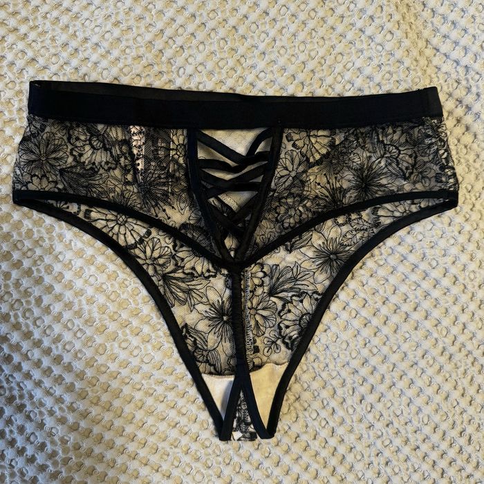 Victorias Secret Embroider LUXE Mini Lace Up High Waist bikini