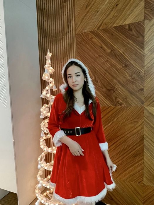 Новогодний костюм, платье Санта Клауса для девушек