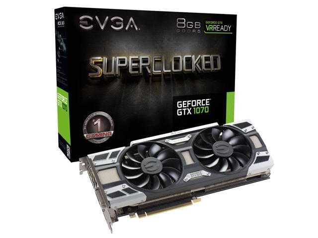 видеокарта EVGA SUPERCLOCKED GeForce GTX 1070, 8GB, ACX 3.0 & LED