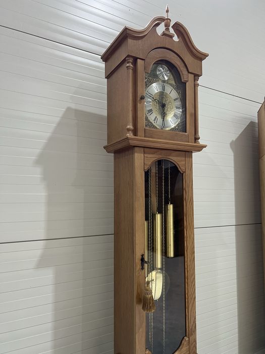 Ceas Pendul Podea Lemn Masiv Tempus Fugit Vintage
