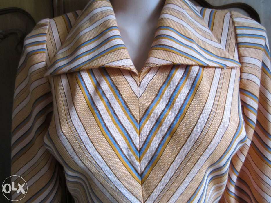 rochie din stofa din lana cu dungi +3 bonusuri si livrare gratuita*