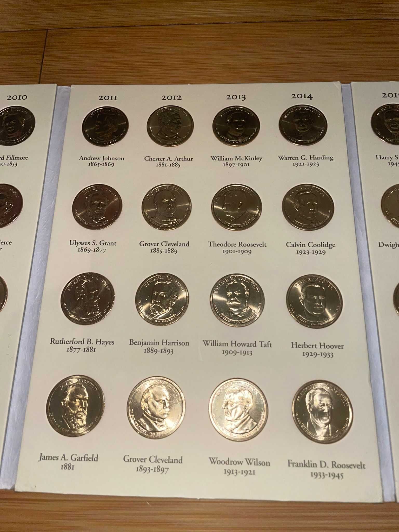 Album cu 40 monede dolari presedinti americani