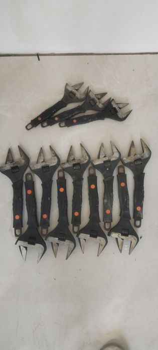 Разводной ключ с тонкими губами  10 размер 9шт  8 размер 3шт