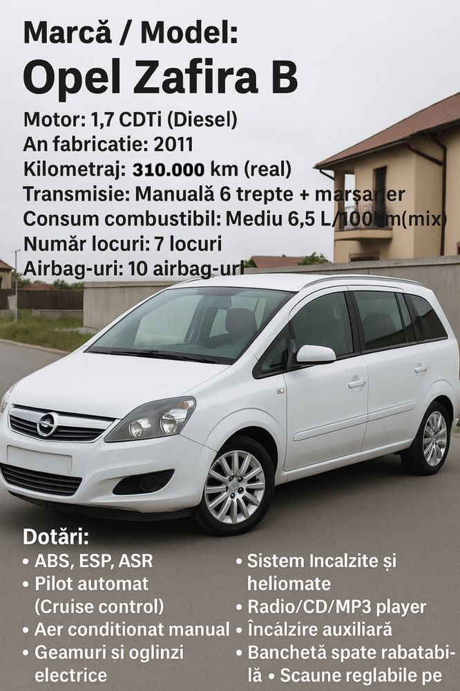 Opel Zafira 1.7 Diesel URGENT