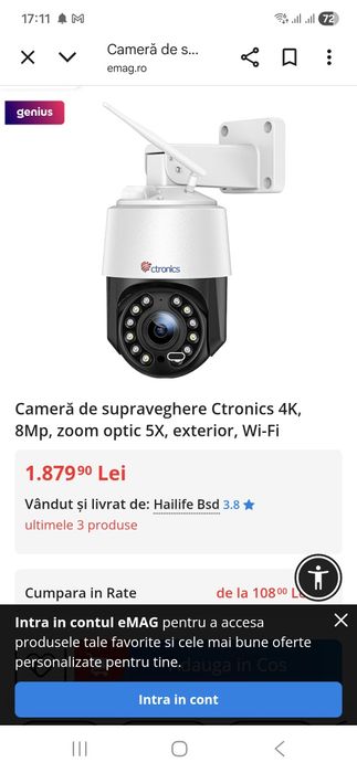 Vind Camera de supraveghere ip 8 megapixeli