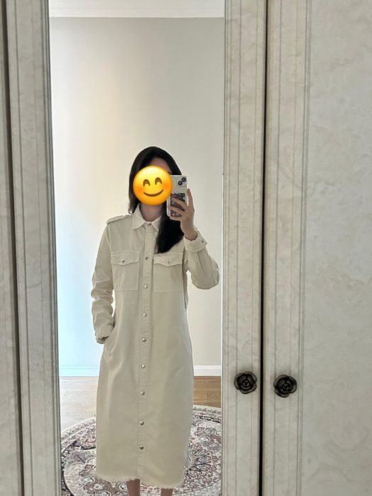 Джинсовая платье с поесом