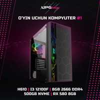 Игровой компьютер I3 12100F , AMD RX580 | Бесплатная Доставка