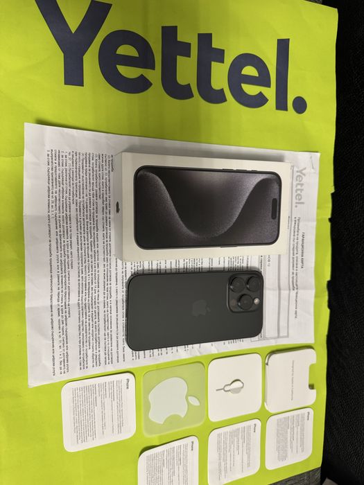 КАТО НОВ 256GB iPhone 15 Pro Yettel Гаранция 2026 Black / Черен