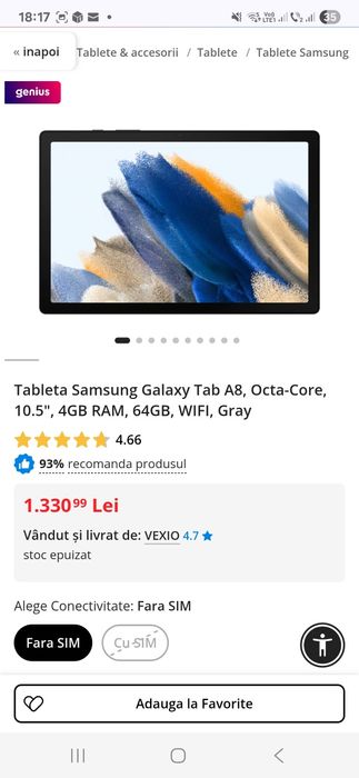Samsung tab A8 impecabila