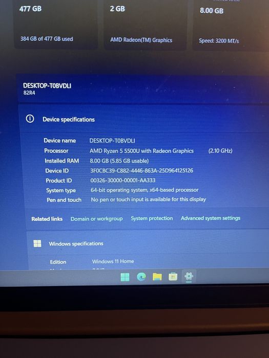 Laptop Lenovo IdeaPad 3 - Ryzen 5,8GB RAM, SSD 512GB, Radeon Graphics