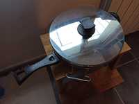 Тиган с капак и кошница, Pyramis Classic, Неръждаема стомана, 28 см