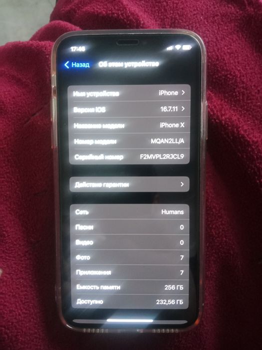 Iphone x 256 lla