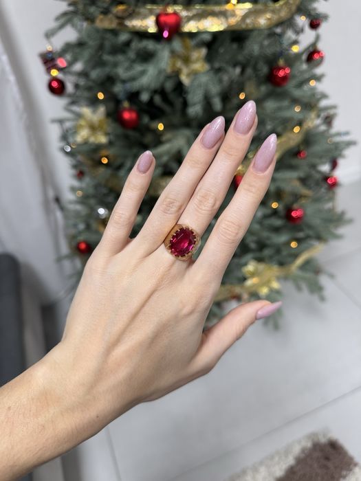 Кольцо золотое с рубином 583 проба