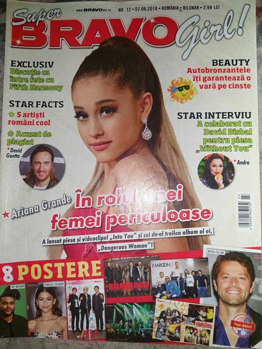 Revista Super Bravo girl cu Ariana Grande pe coperta