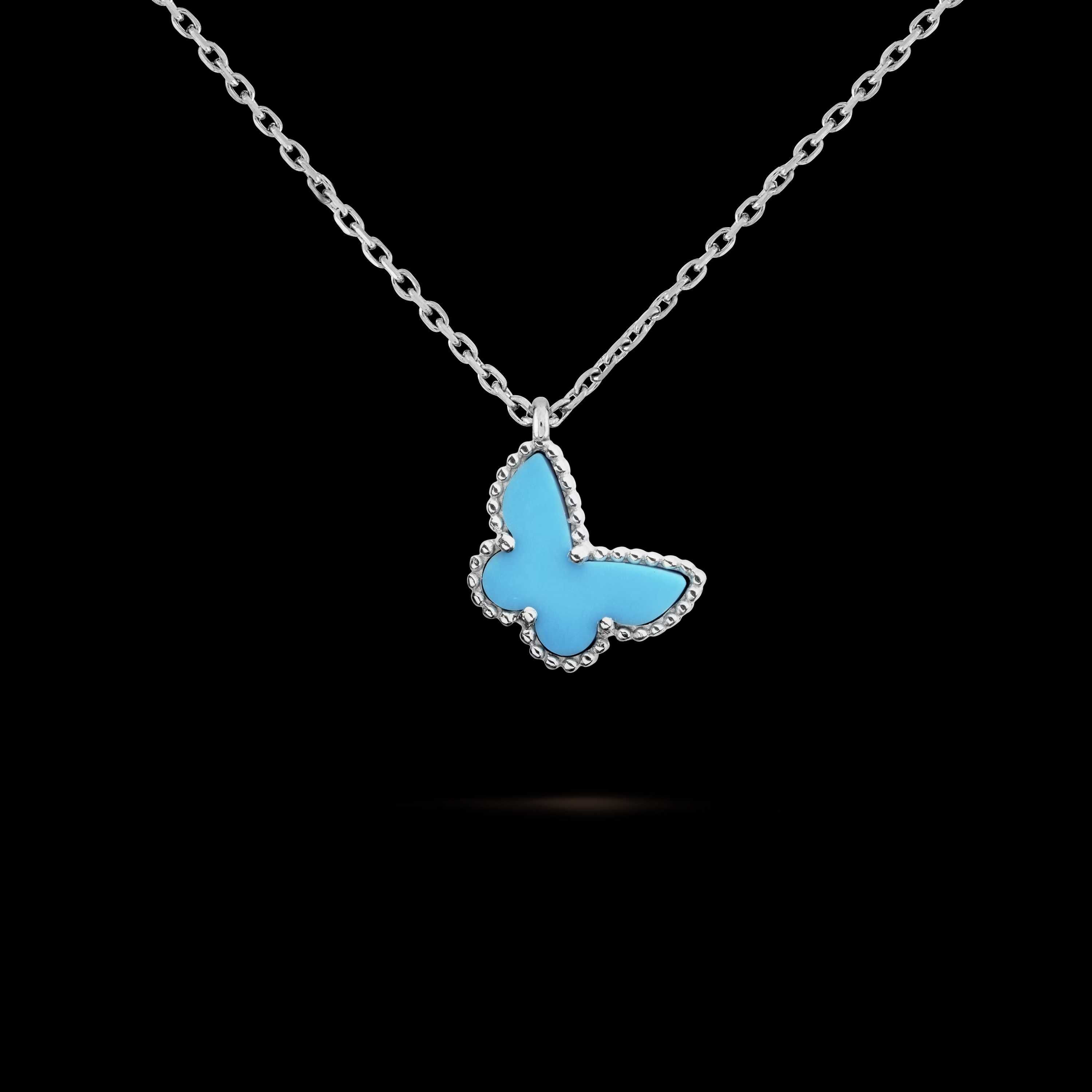 Van Cleef & Arpels VCA Sweet Alhambra Turquoise Butterfly Дамско Колие