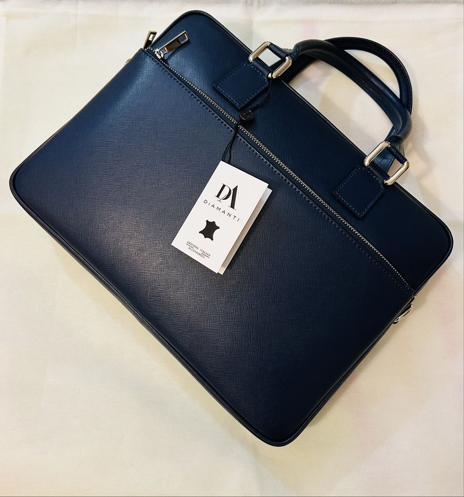 Servieta din piele naturala Saffiano laptop 15” DIAMANTI VIGO