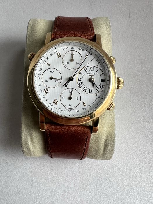 18 k aur Longines Rattrapante Chronograph Ernest Francillon L4.654.6